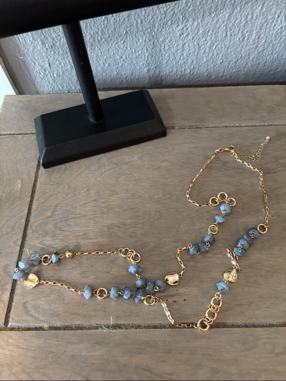 Gold & Grey Beaded Women's Necklace